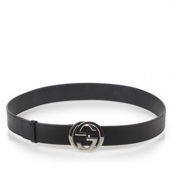 Leather GG Mens Belt Black 40
