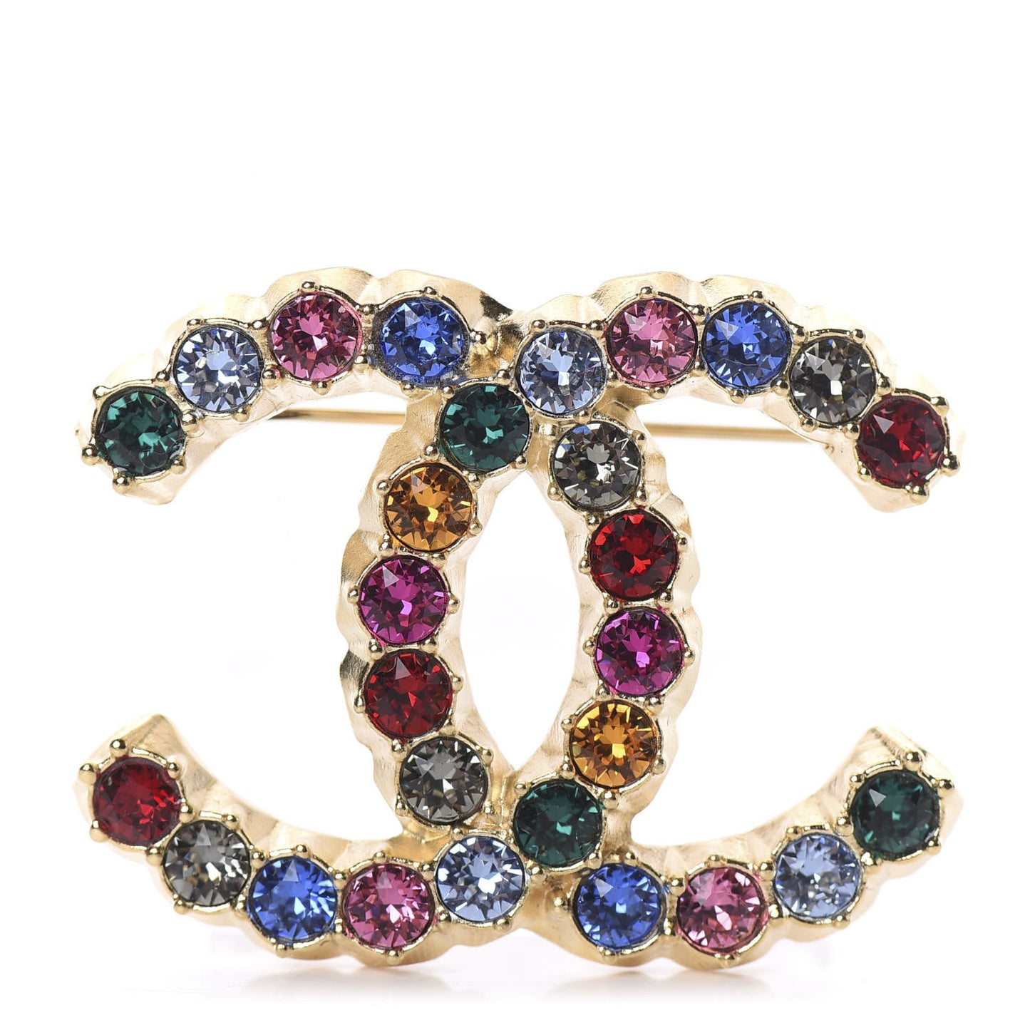 Crystal Over The Rainbow CC Brooch Gold Multicolor