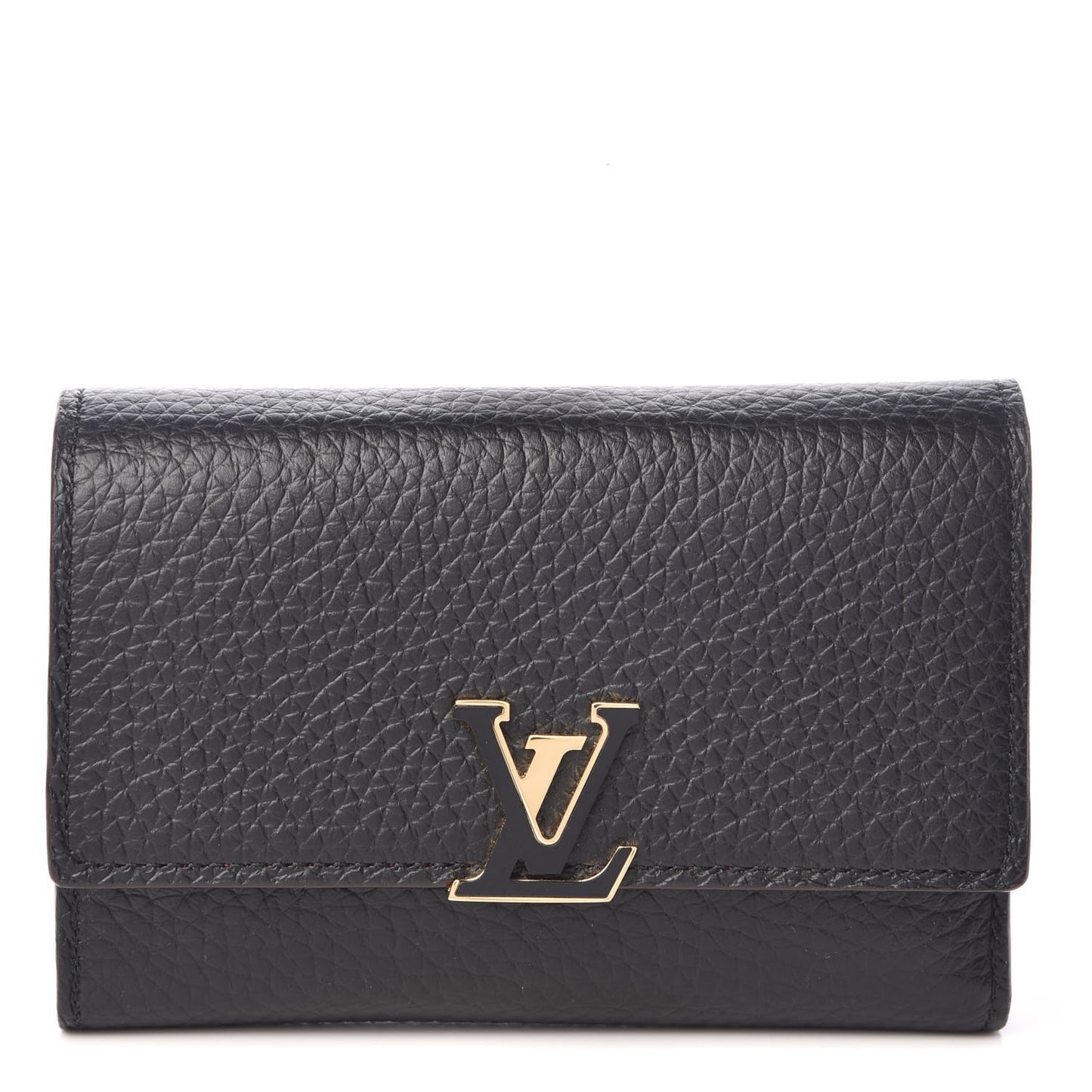 Taurillon Capucines Compact Wallet Black