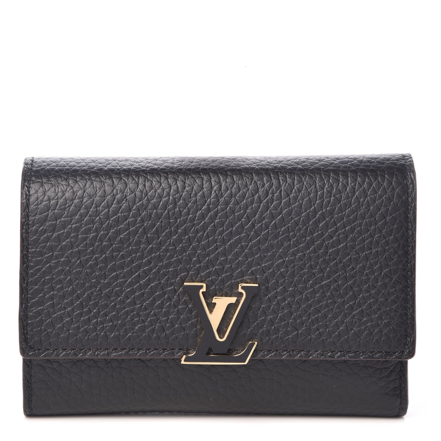 Louis Vuitton Taurillon Capucines Compact Wallet Black 1 of 7