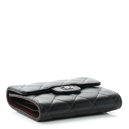 Chanel Lambskin Quilted Compact Flap Wallet Black 4 of 11