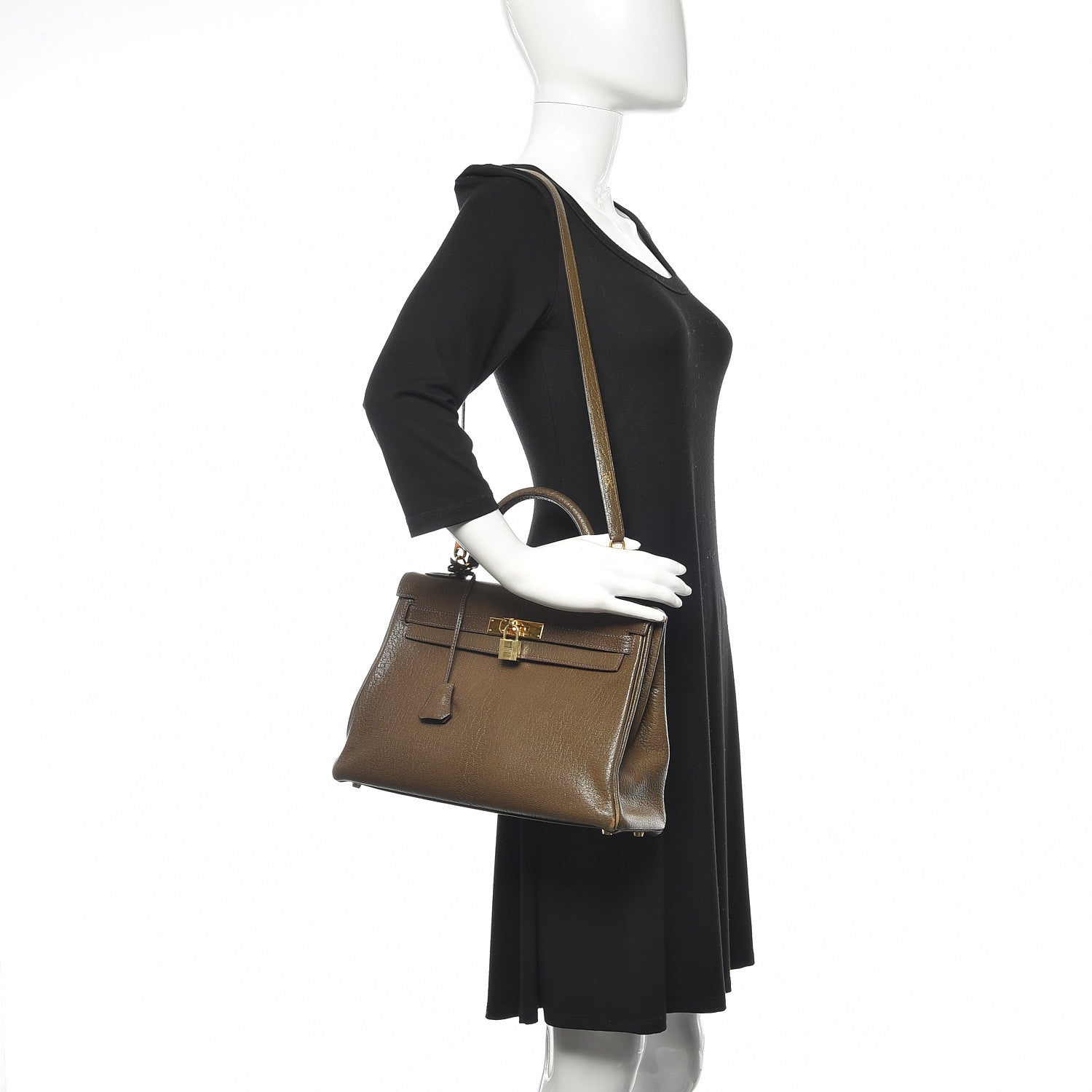 Hermes Chevre De Coromandel Kelly Retourne 32 Vert Bronze 2 of 50