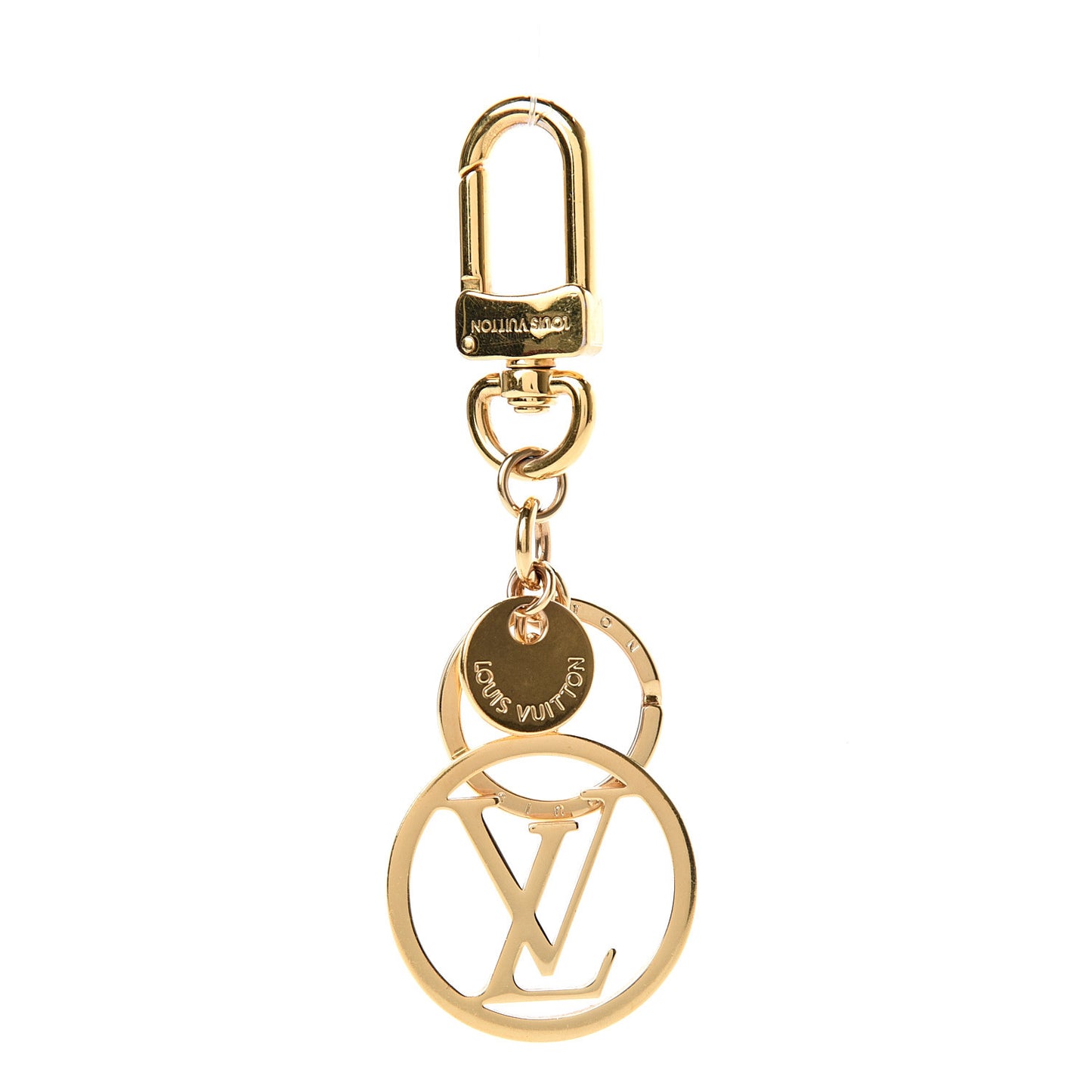 LV Circle Bag Charm Key Holder Gold