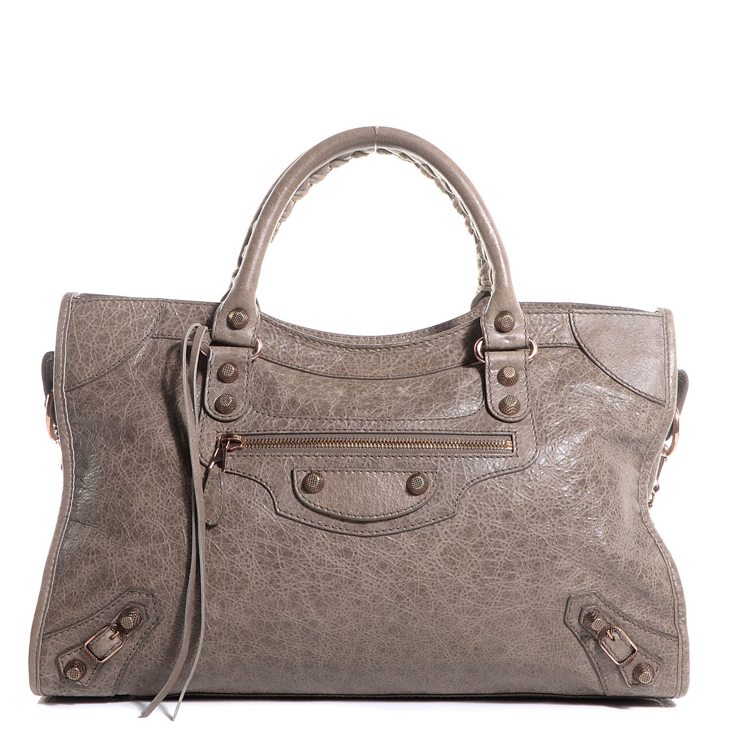 Agneau Giant 12 Rose Gold Hardware City Gris Poivre