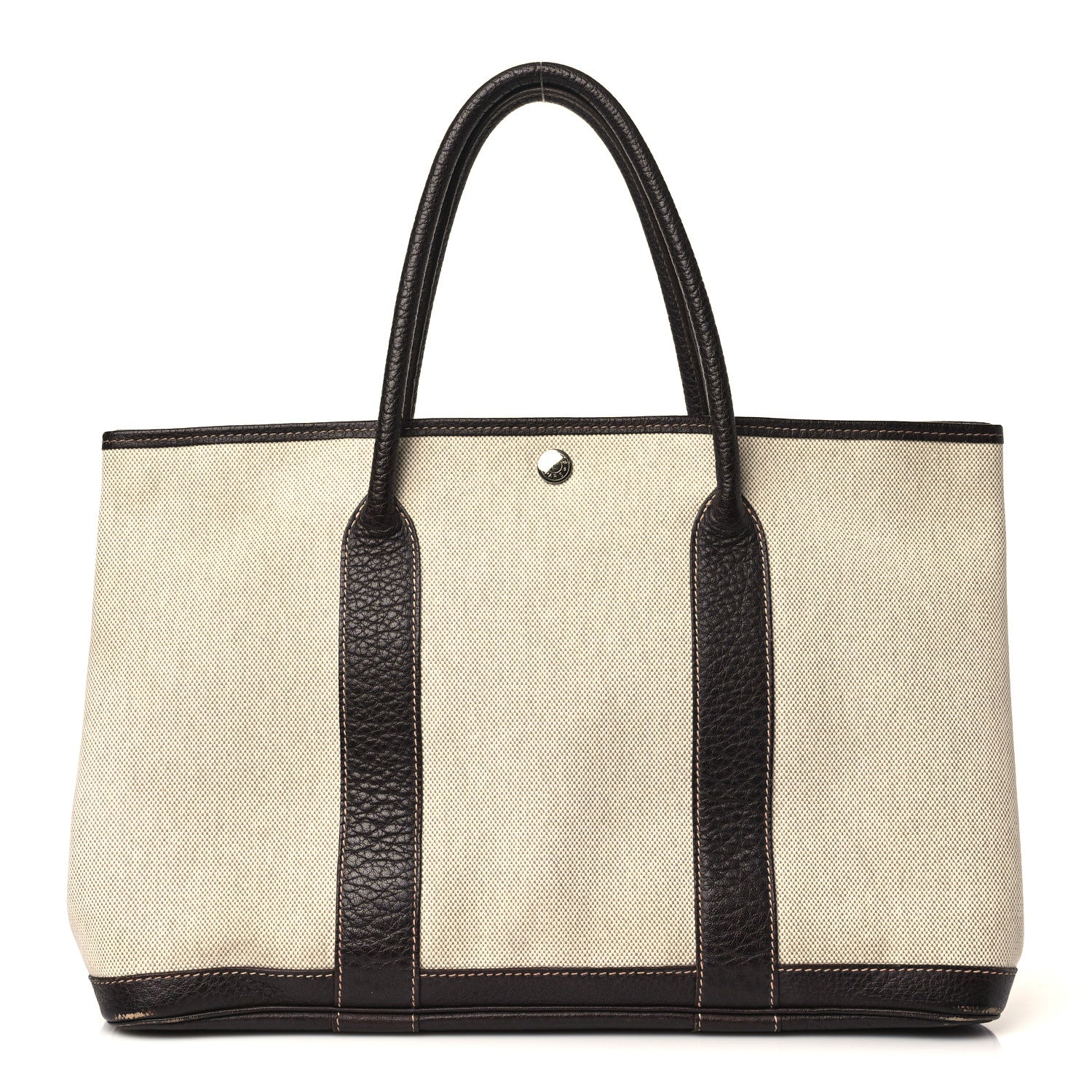 Hermes Toile Buffle Gala Garden Party Tote 36 MM Marron Fonce 1 of 12