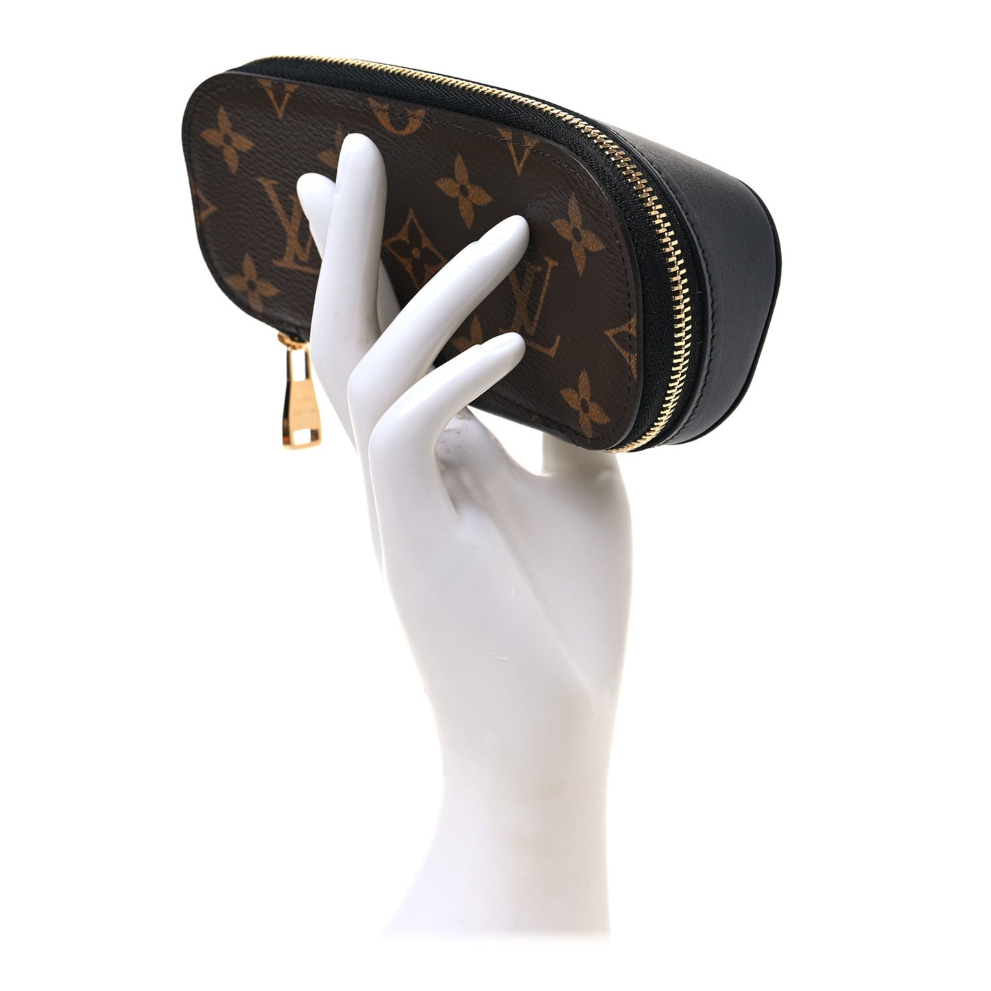 Monogram Emilie Zippered Sunglasses Case Black