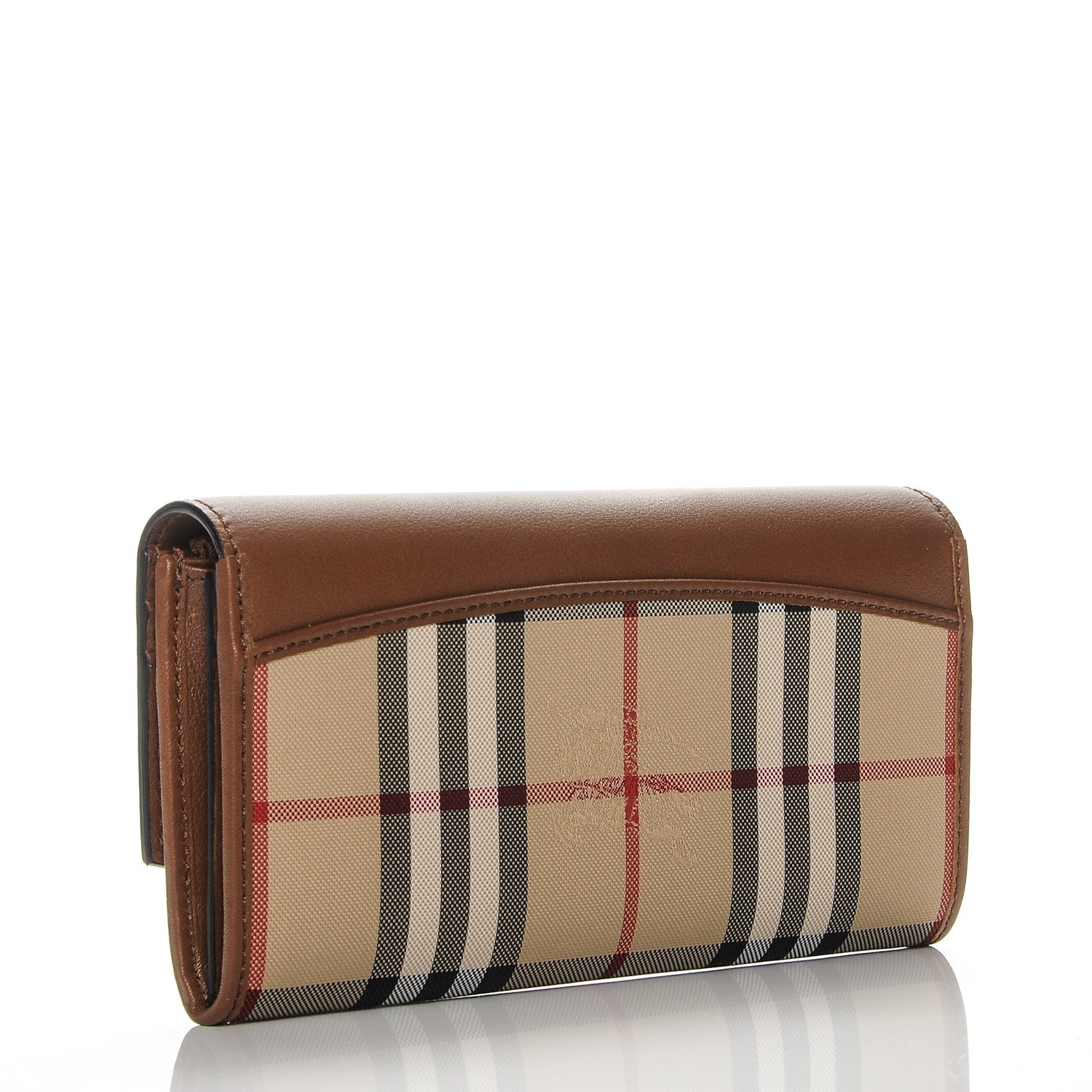 Burberry Calfskin Horseferry Check Porter Continental Wallet Tan 3 of 6