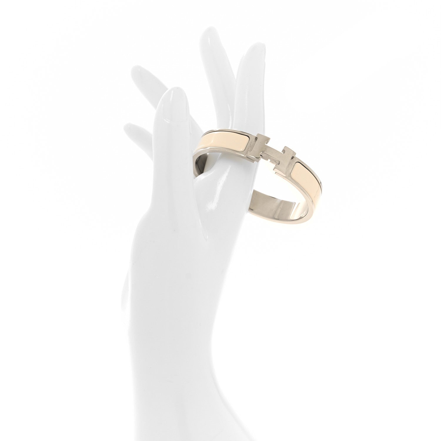 Hermes Enamel Narrow Clic Clac H Bracelet PM Creme 2 of 5
