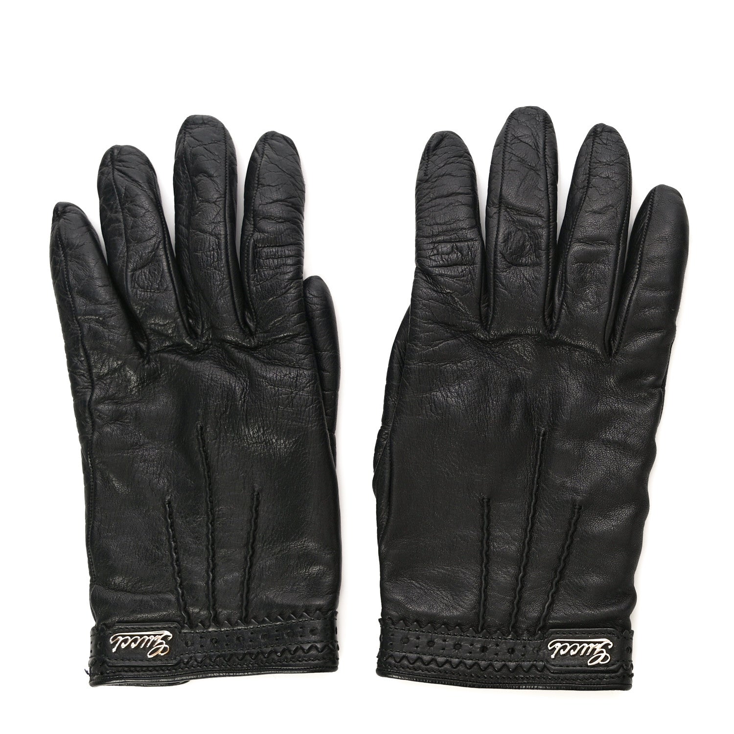 Gucci Donna Nappa Gloves 7.5 Black 2 of 13