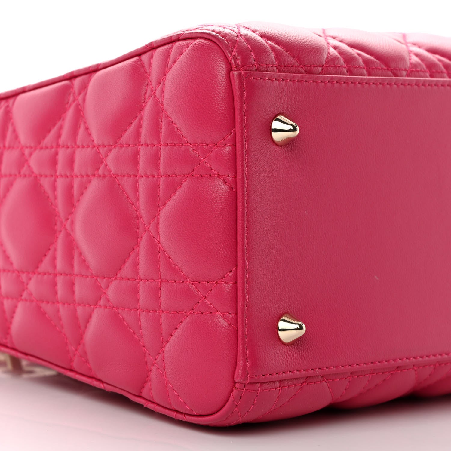 Christian Dior Lambskin Cannage Medium Lady Dior Fuchsia 9 of 10