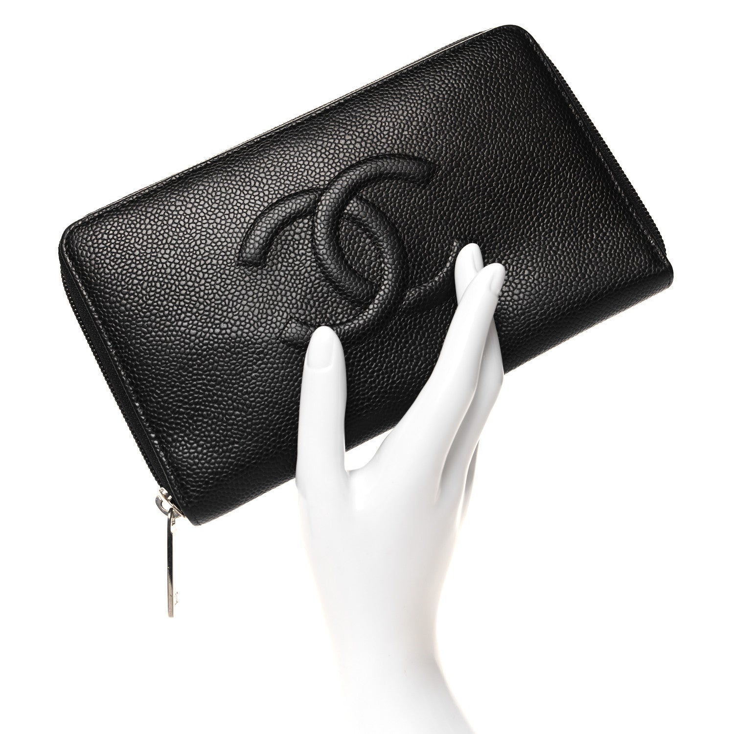 Chanel Caviar Large Timeless CC Zip Around Organizer Wallet Black 2 of 11