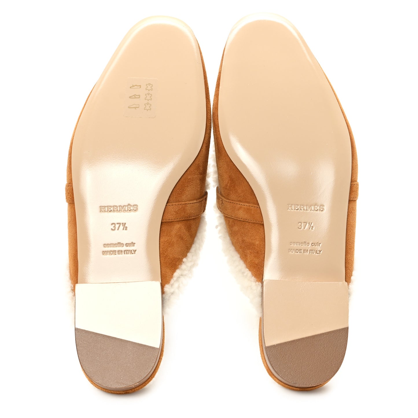 Suede Goatskin Shearling Womens Oz Mules 37.5 Natural Ecru