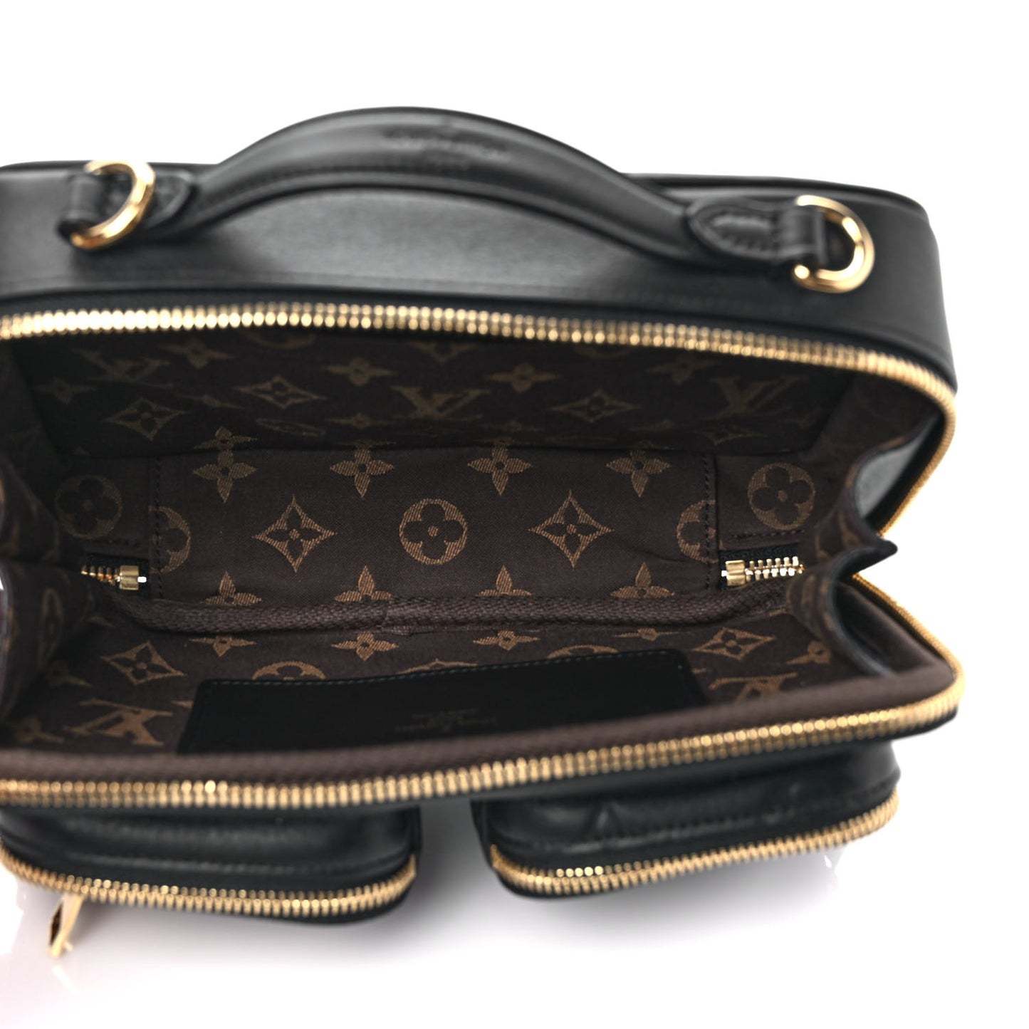 Calfskin Monogram Embossed Utility Crossbody Black