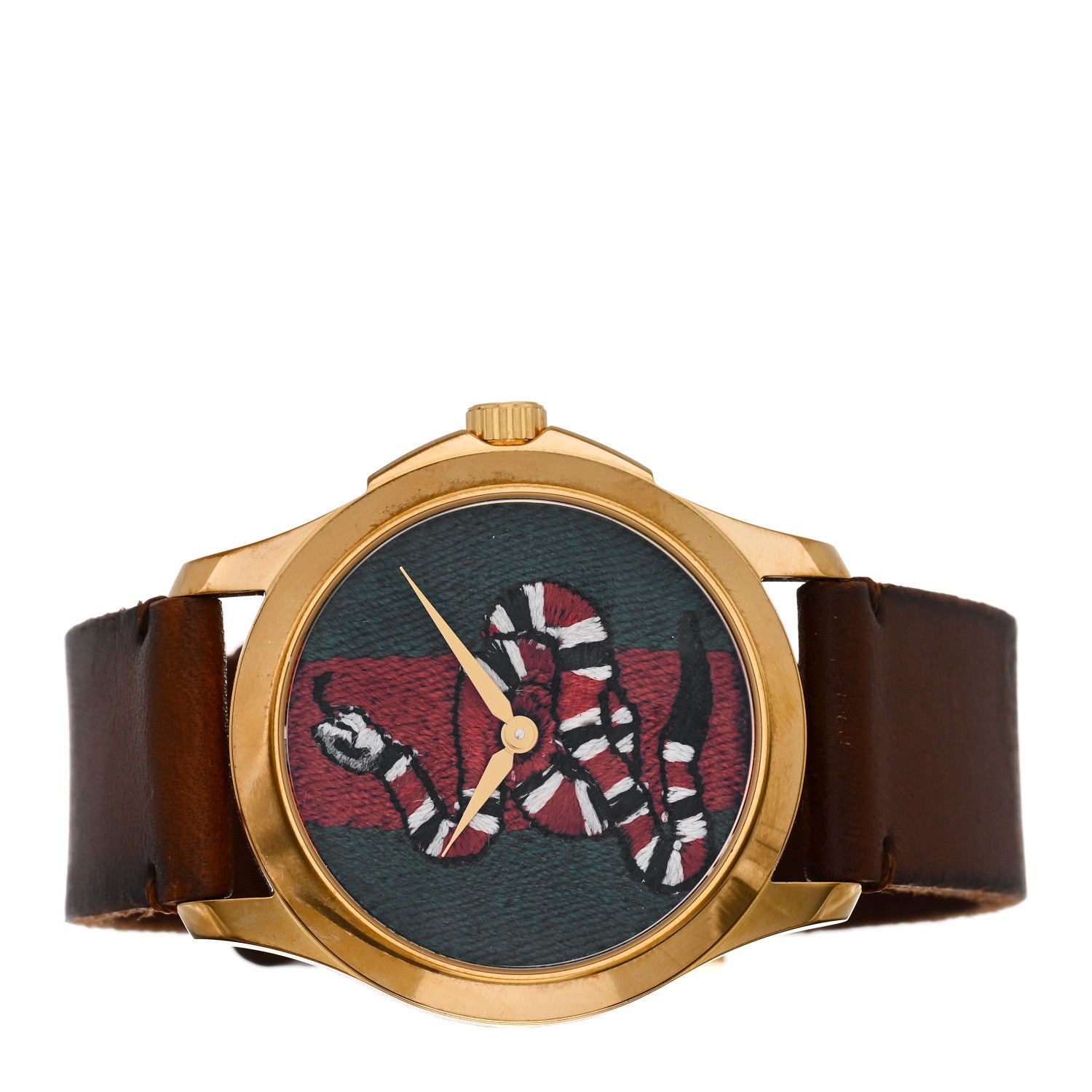 Gucci Stainless Steel Calfskin 38mm Le Marche Des Merveilles Snake Quartz Watch 2 of 7