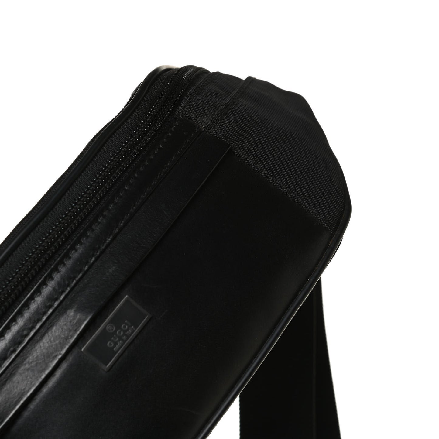Canvas Calfskin Belt Bag Black