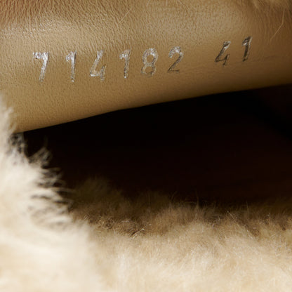 Balenciaga Faux Fur Allover Logo Teddy 5mm Mules 41 Beige Black 7 of 8