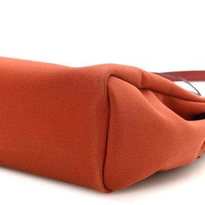 Hermes Military Toile Vache Hunter Tri-Color Herbag Zip Retourne 31 PM Rouge H Cuirve Orange Mecano 11 of 11