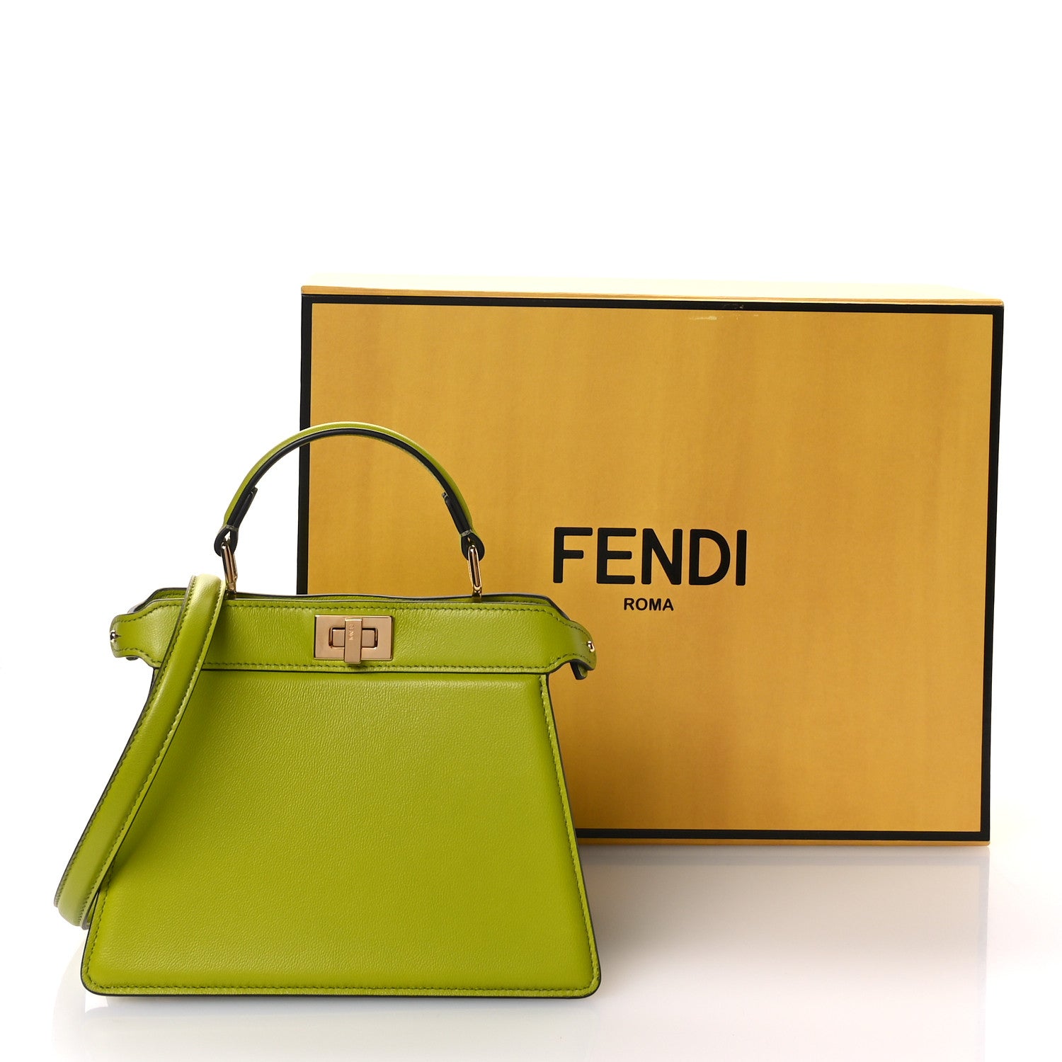 Fendi Shiny Nappa Petite Peekaboo I SEE U Satchel Wasabi 11 of 11