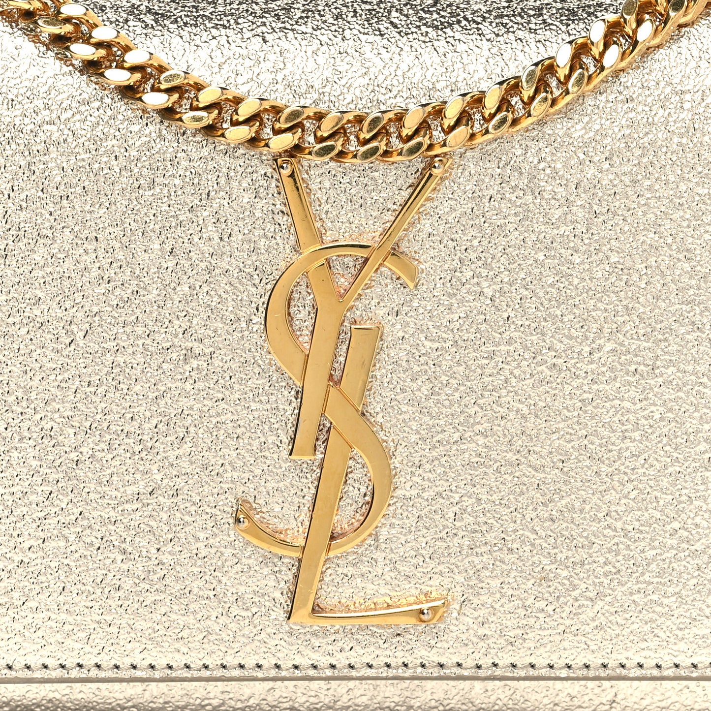 Metallic Calfskin Small Classic Monogram Kate Satchel Gold