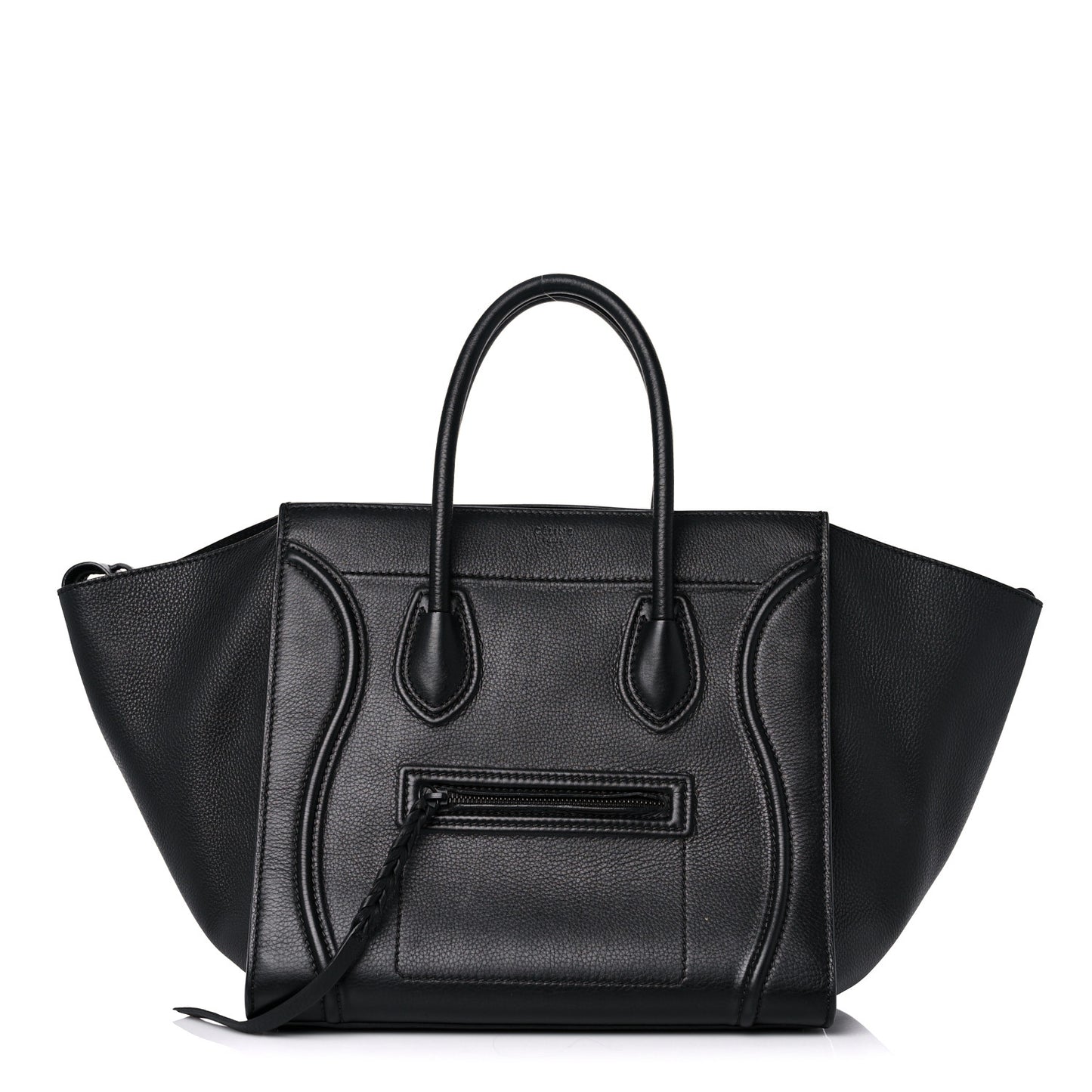 Grained Calfskin Medium Phantom Luggage Black