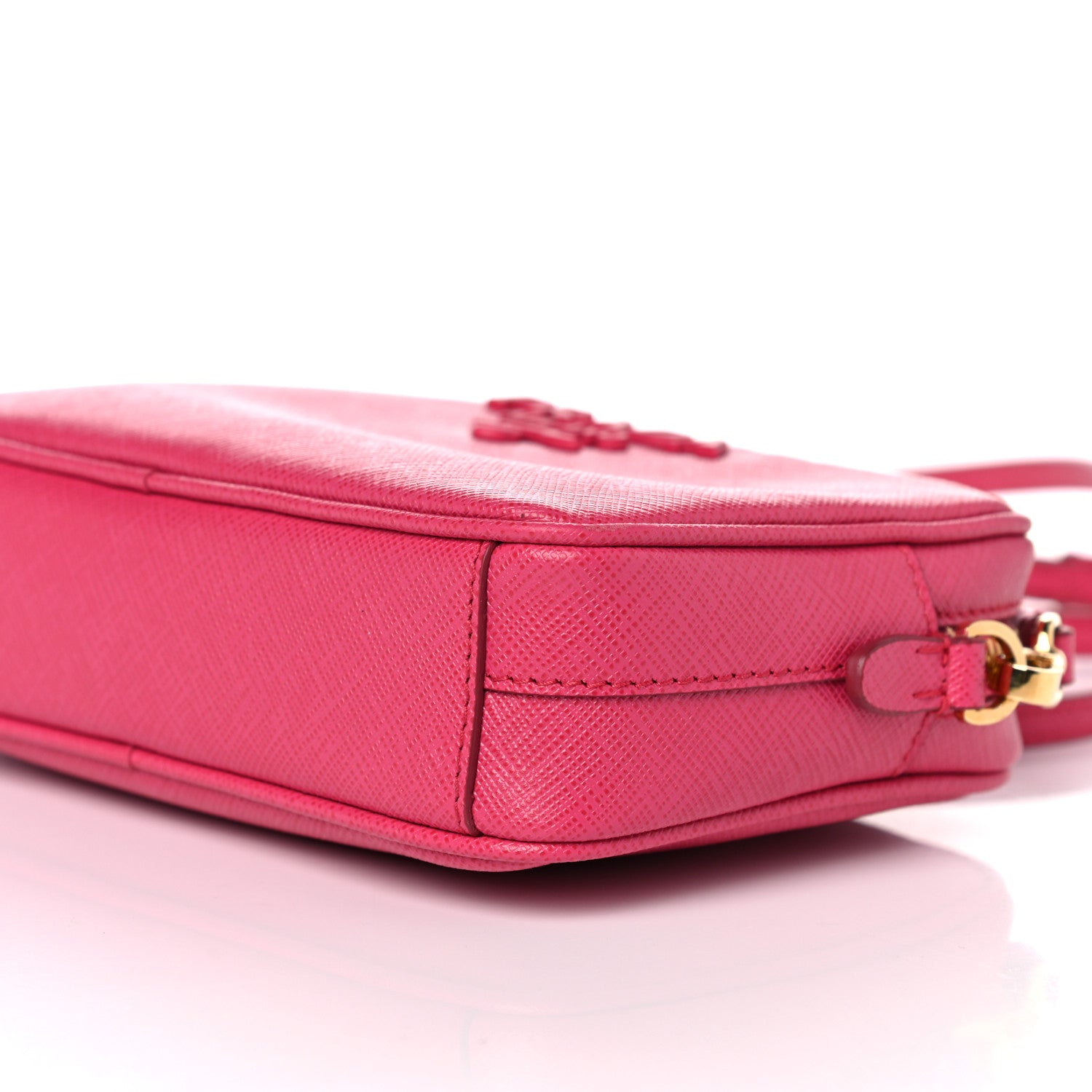 Prada Saffiano Mini Monochrome Camera Crossbody Bag Magenta 8 of 9