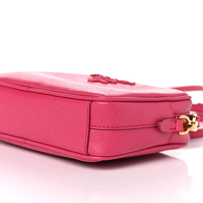 Prada Saffiano Mini Monochrome Camera Crossbody Bag Magenta 8 of 9