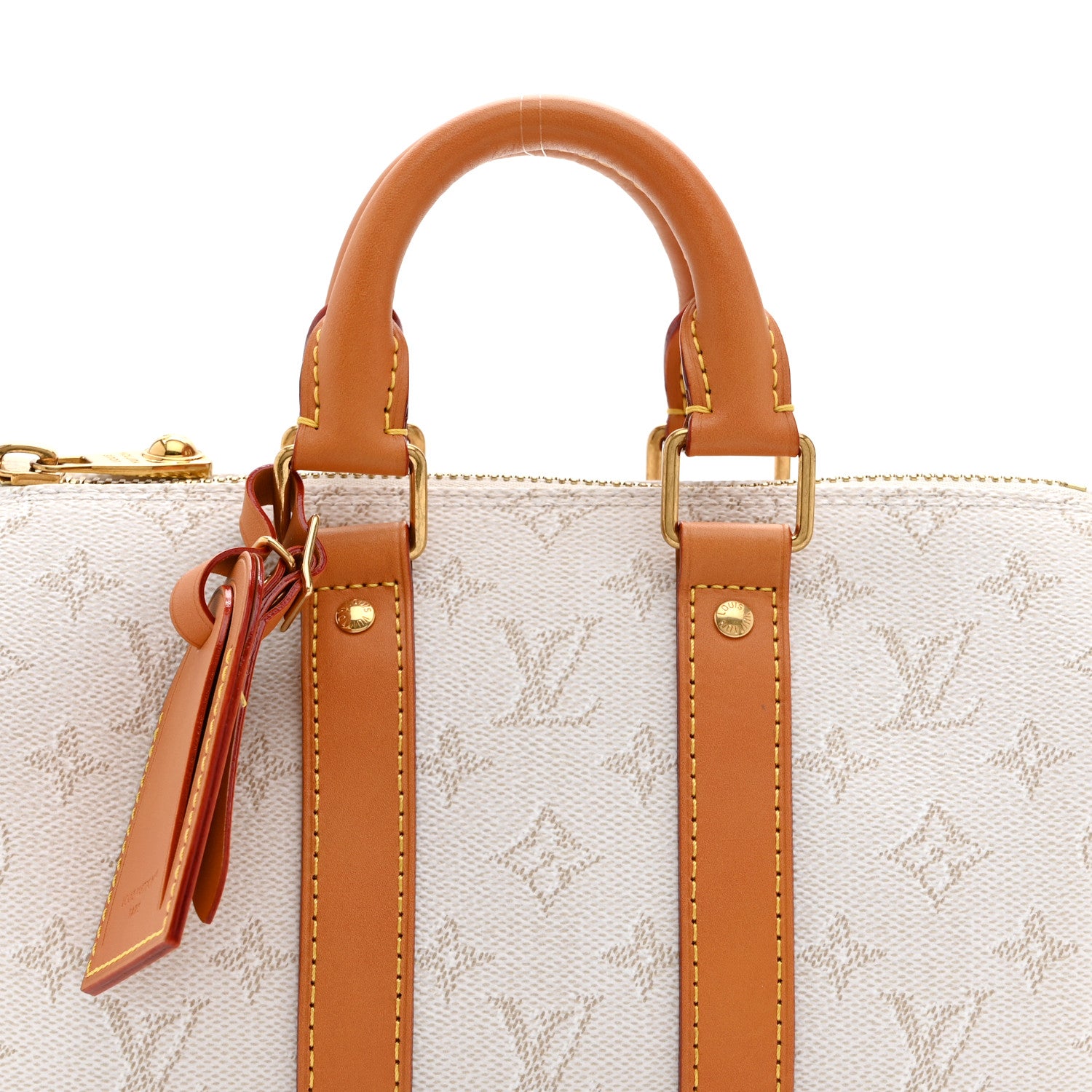 Louis Vuitton Monogram Heritage Keepall Bandouliere 25 Off White