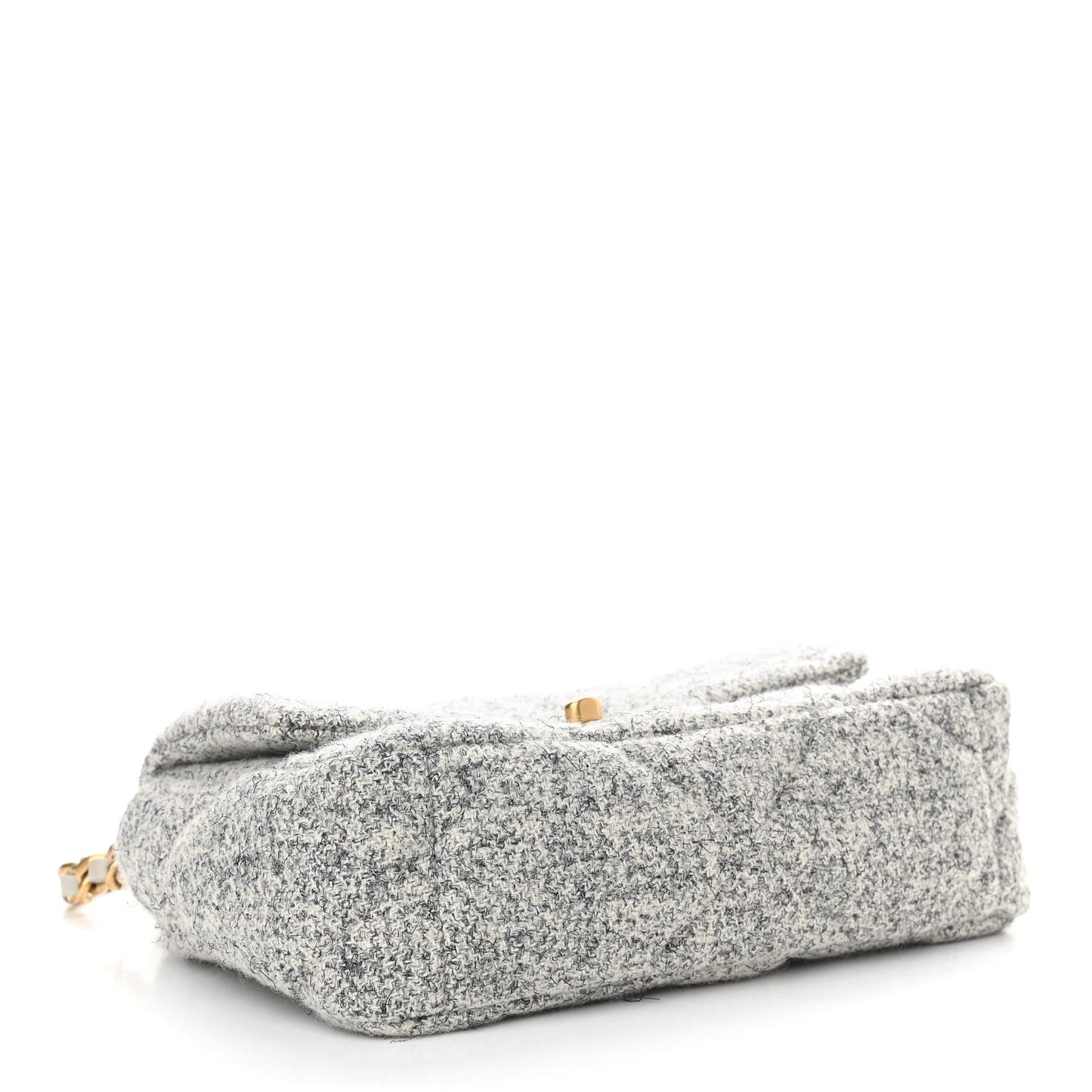 Tweed Quilted Medium Chanel 19 Flap Grey Ecru