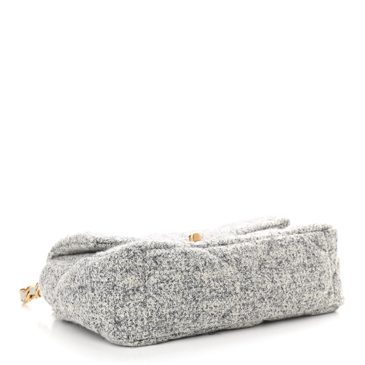 Chanel Tweed Quilted Medium Chanel 19 Flap Grey Ecru 4 of 10
