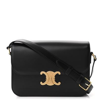 Celine Shiny Calfskin Medium Triomphe Black 1 of 10