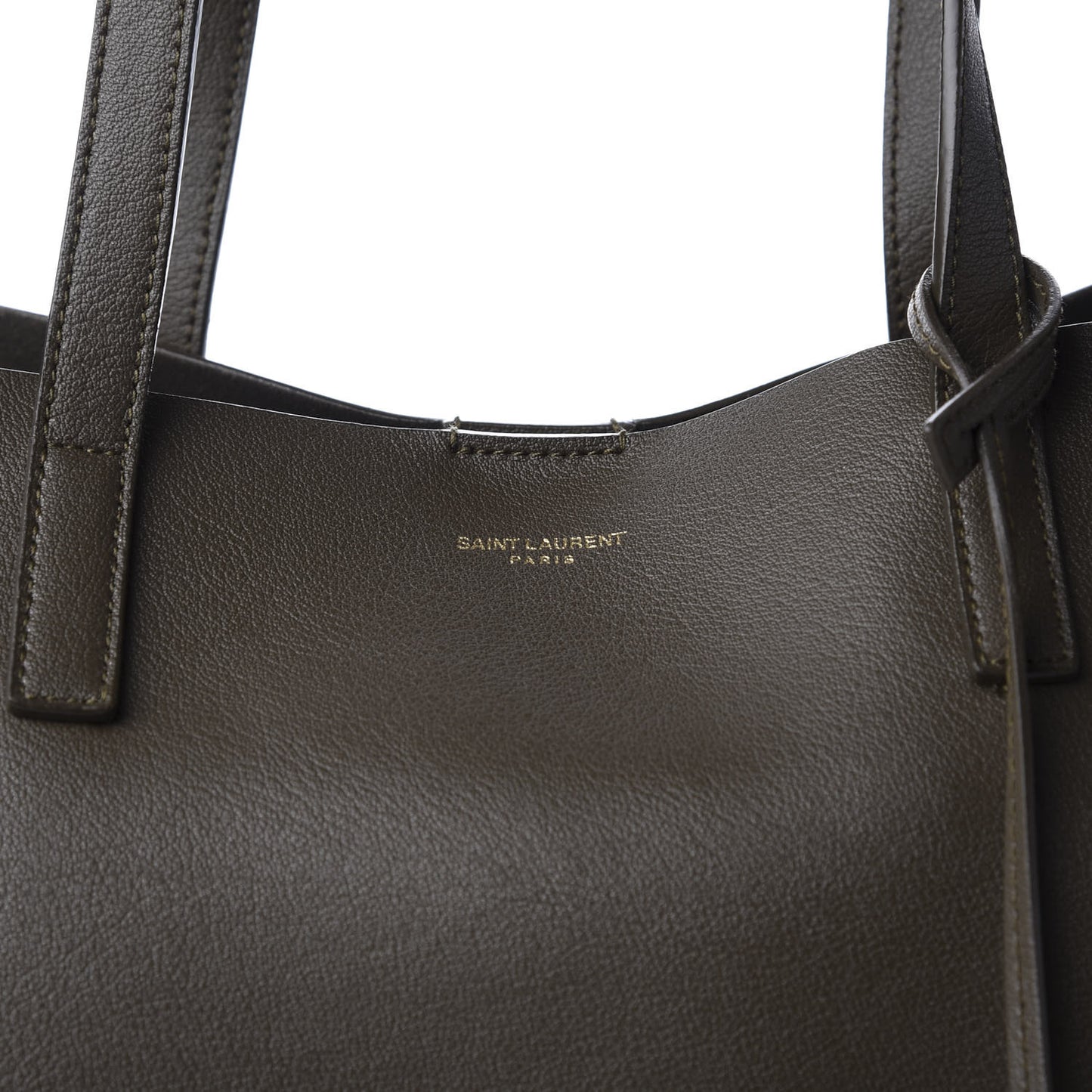 Calfskin Large Shopping Tote Kaki Militaire