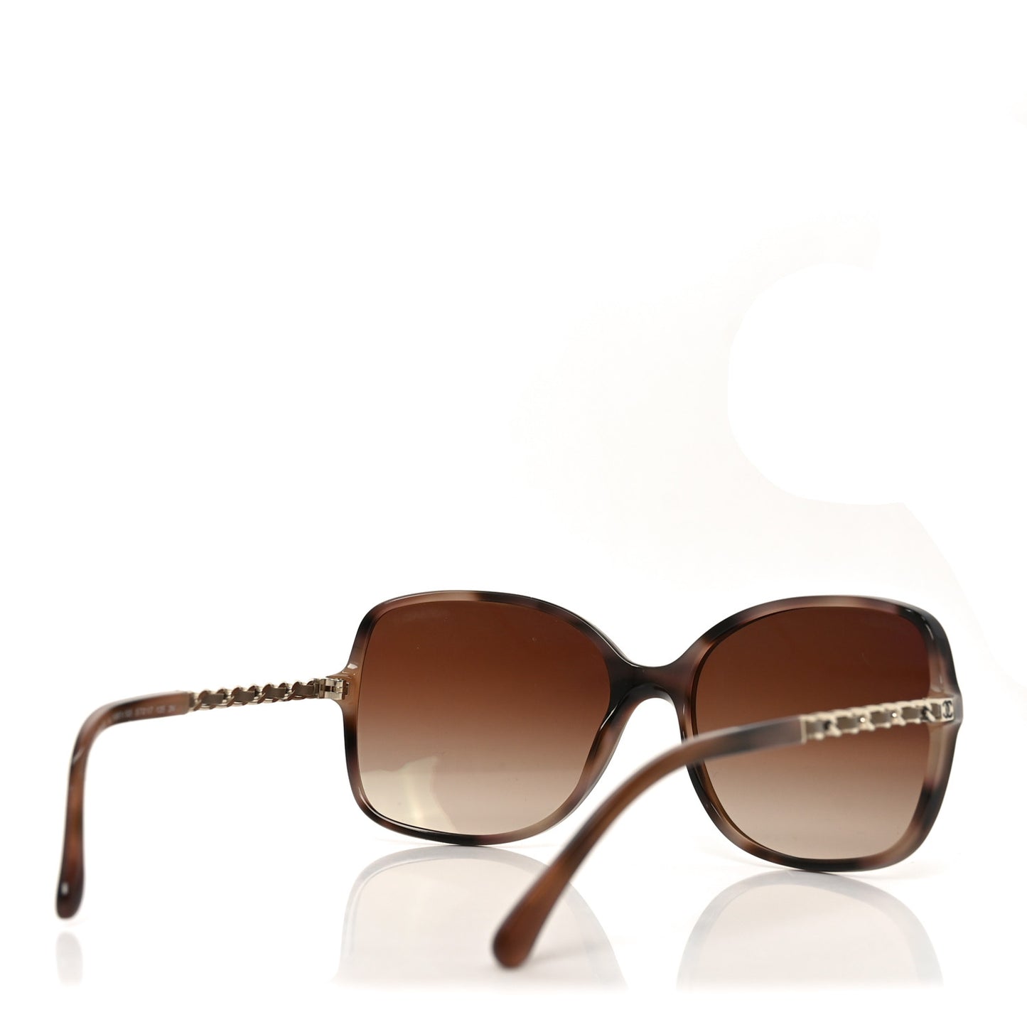 Acetate Metal Lambskin Chain Square Sunglasses 5210-Q Brown