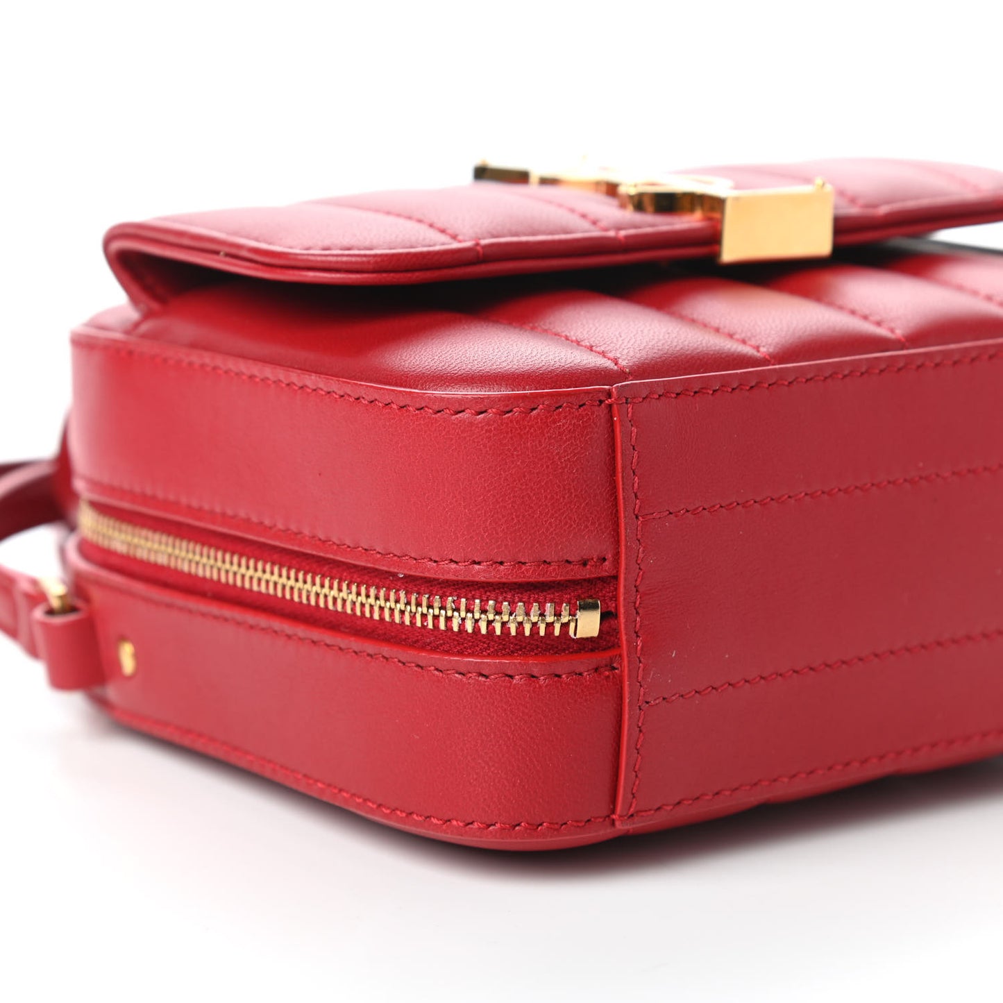 Lambskin Matelasse Monogram Toy Vicky Camera Bag Red