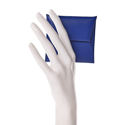 Hermes Chevre Mysore Bastia Coin Purse Bleu Electrique 2 of 7