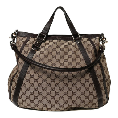 Gucci Monogram Medium Abbey Convertible Tote Dark Brown 1 of 10