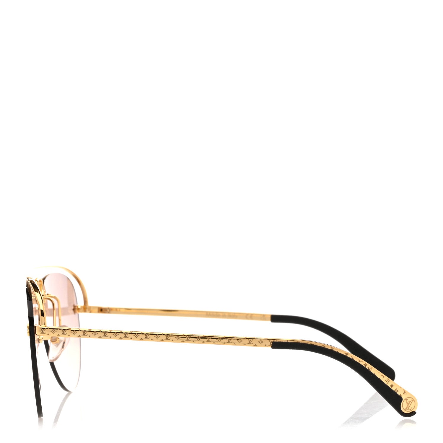 Louis Vuitton Monogram Grease Sunglasses Z1366E Gold 1863232