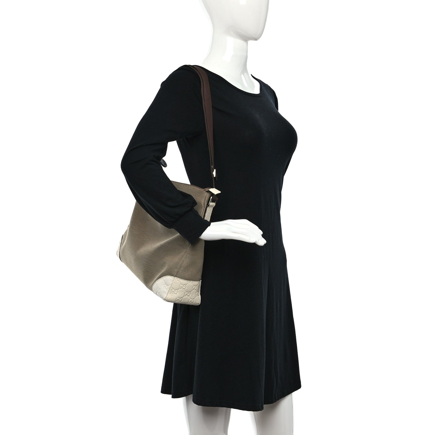 Canvas Guccissima Messenger Bag Off White