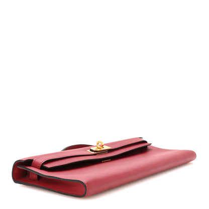 Hermes Swift Kelly Cut Clutch Pochette Rouge Grenat 4 of 8