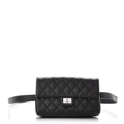 Chanel Grained Calfskin Quilted 2.55 Reissue Flap Belt Bag Clutch Black 1 of 7