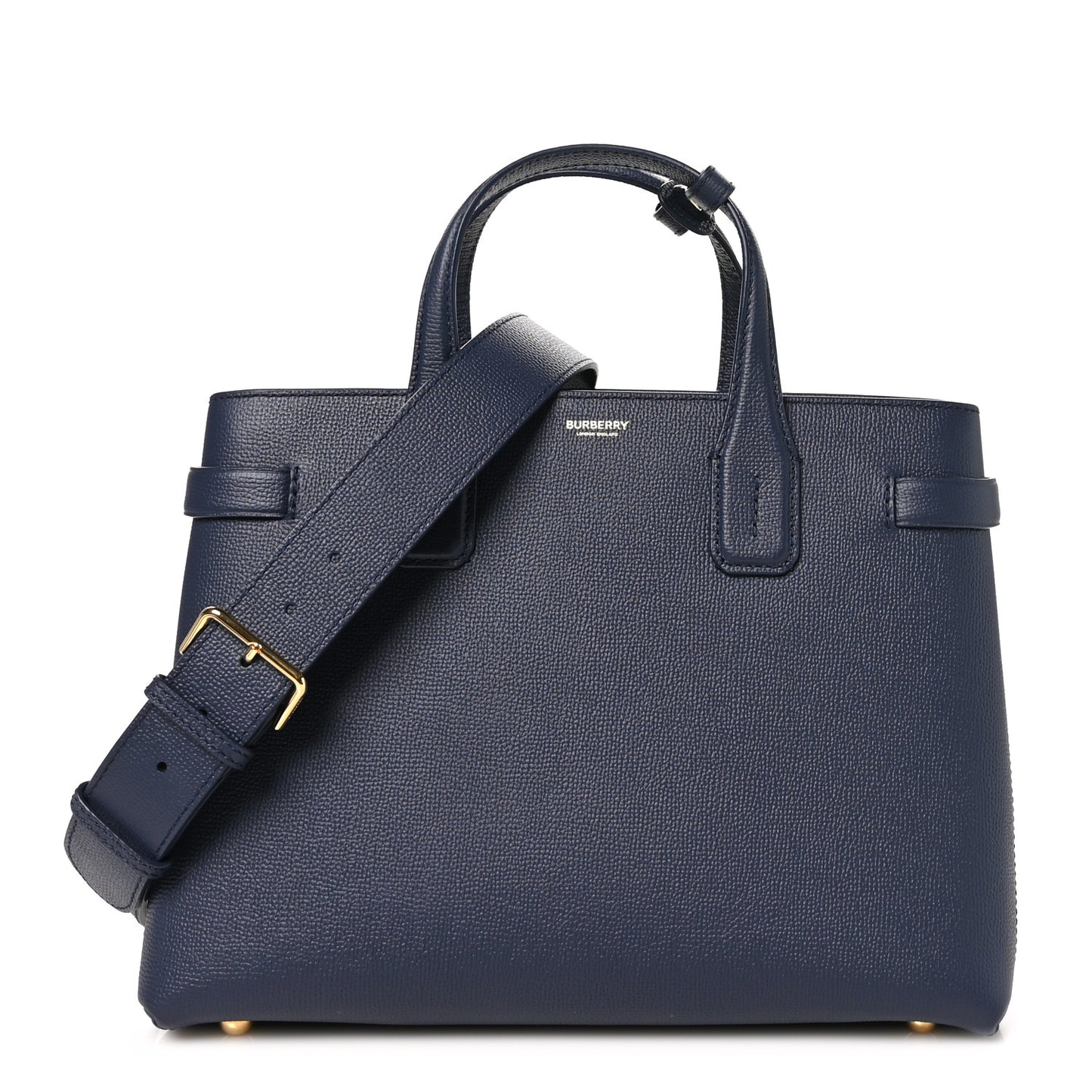 Derby Calfskin Vintage Check Medium Banner Tote Regency Blue