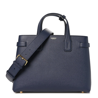 Burberry Derby Calfskin Vintage Check Medium Banner Tote Regency Blue 1 of 10