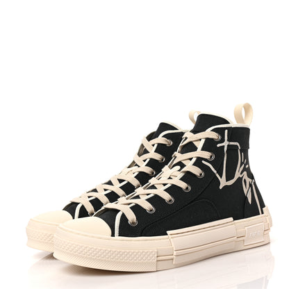 Christian Dior x Cactus Jack Canvas Mens B23 High Top Sneakers 41 Black Beige 3 of 8
