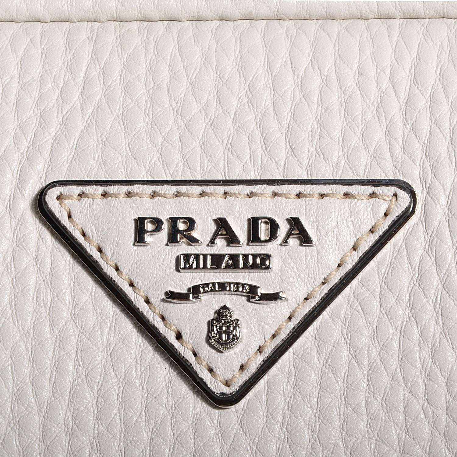 Prada Vitello Daino Top Handle Bag Talco 11 of 11