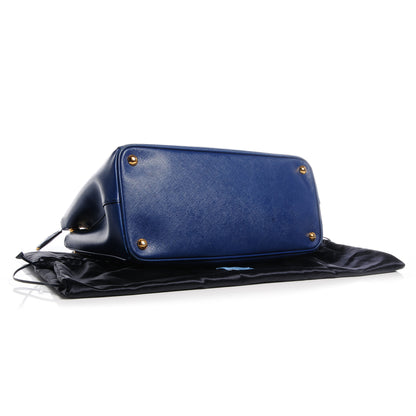 Prada Saffiano Lux Medium Double Zip Tote Bluette 4 of 10