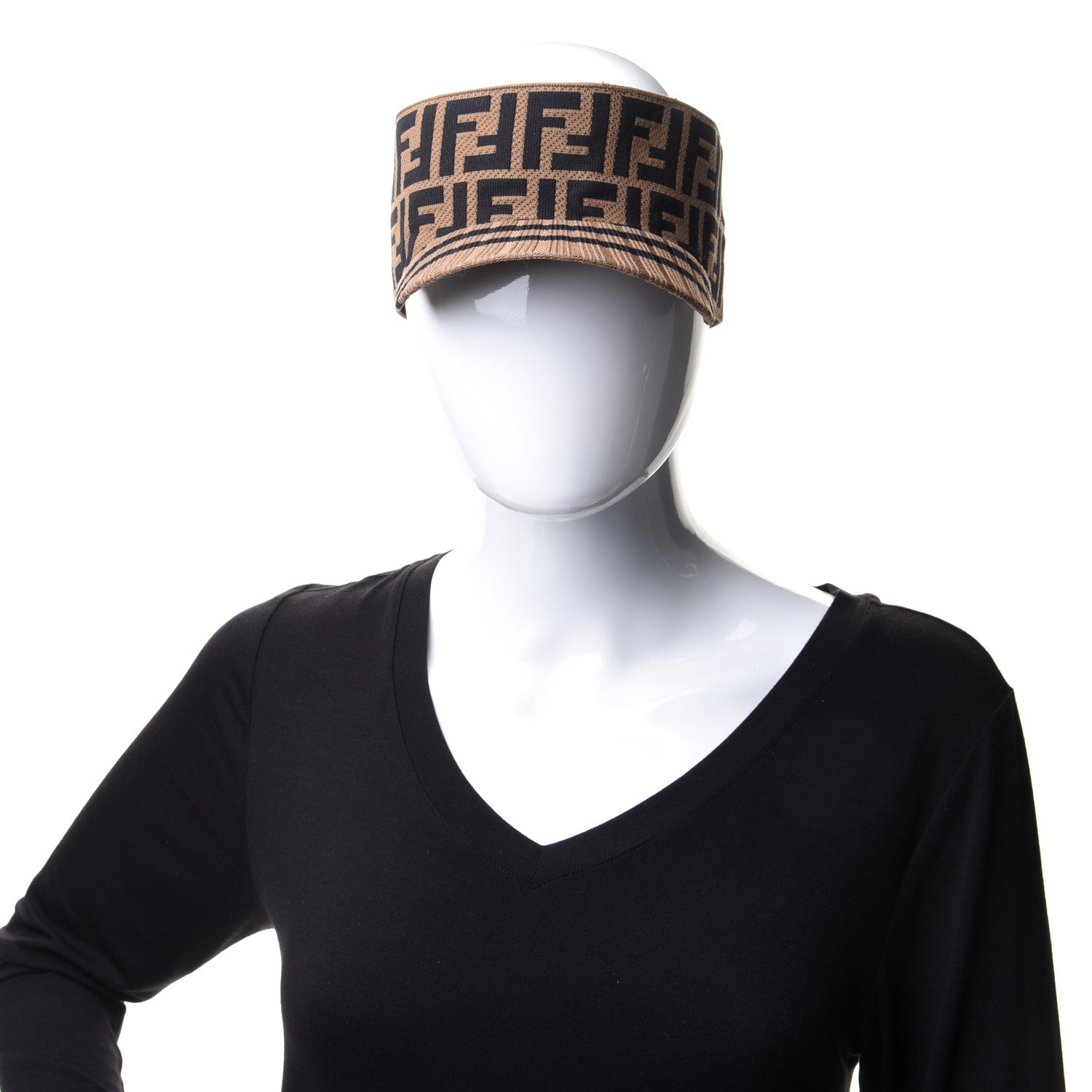 Fendi Nylon FF Stretch Visor Tobacco 2 of 8