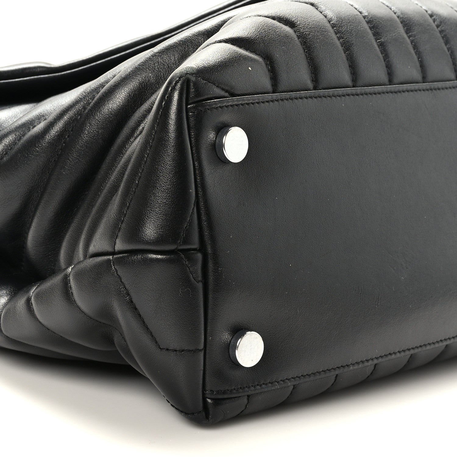 Saint Laurent Calfskin Y Quilted Monogram Large Loulou Chain Satchel Black 8 of 9