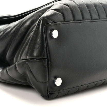 Saint Laurent Calfskin Y Quilted Monogram Large Loulou Chain Satchel Black 8 of 9