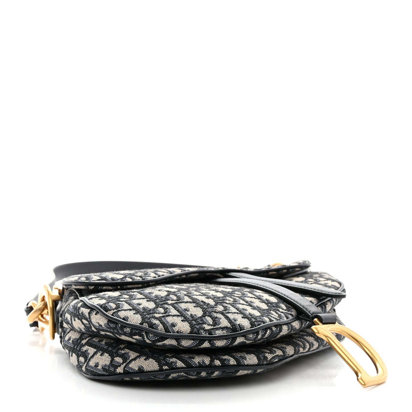 CHRISTIAN DIOR Oblique Saddle Bag With Strap Blue