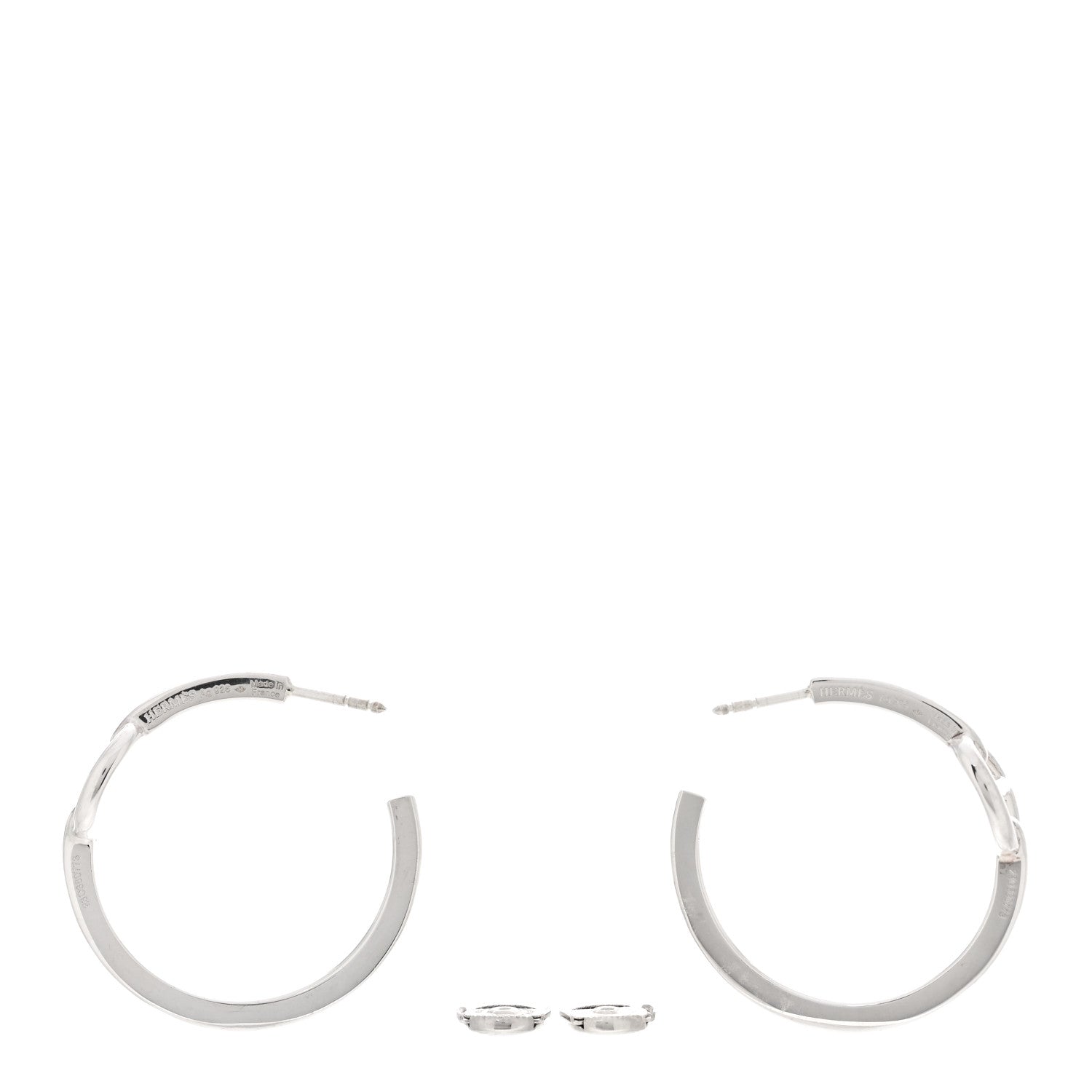 Hermes Sterling Silver Chaine D'Ancre Enchaine Hoop Earrings 3 of 5