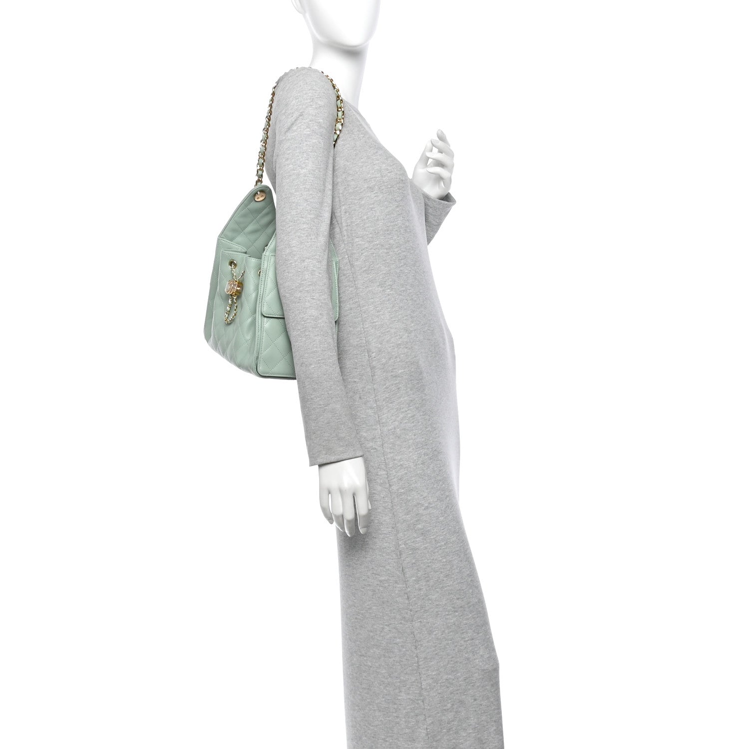 Chanel Caviar Quilted Small Chanel 25 Handbag Light Green 2 of 10
